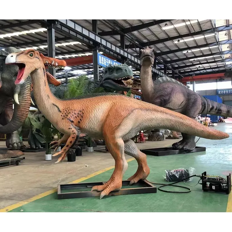 Outdoor Adventure Education - Statue de dinosaure animé en fibre
