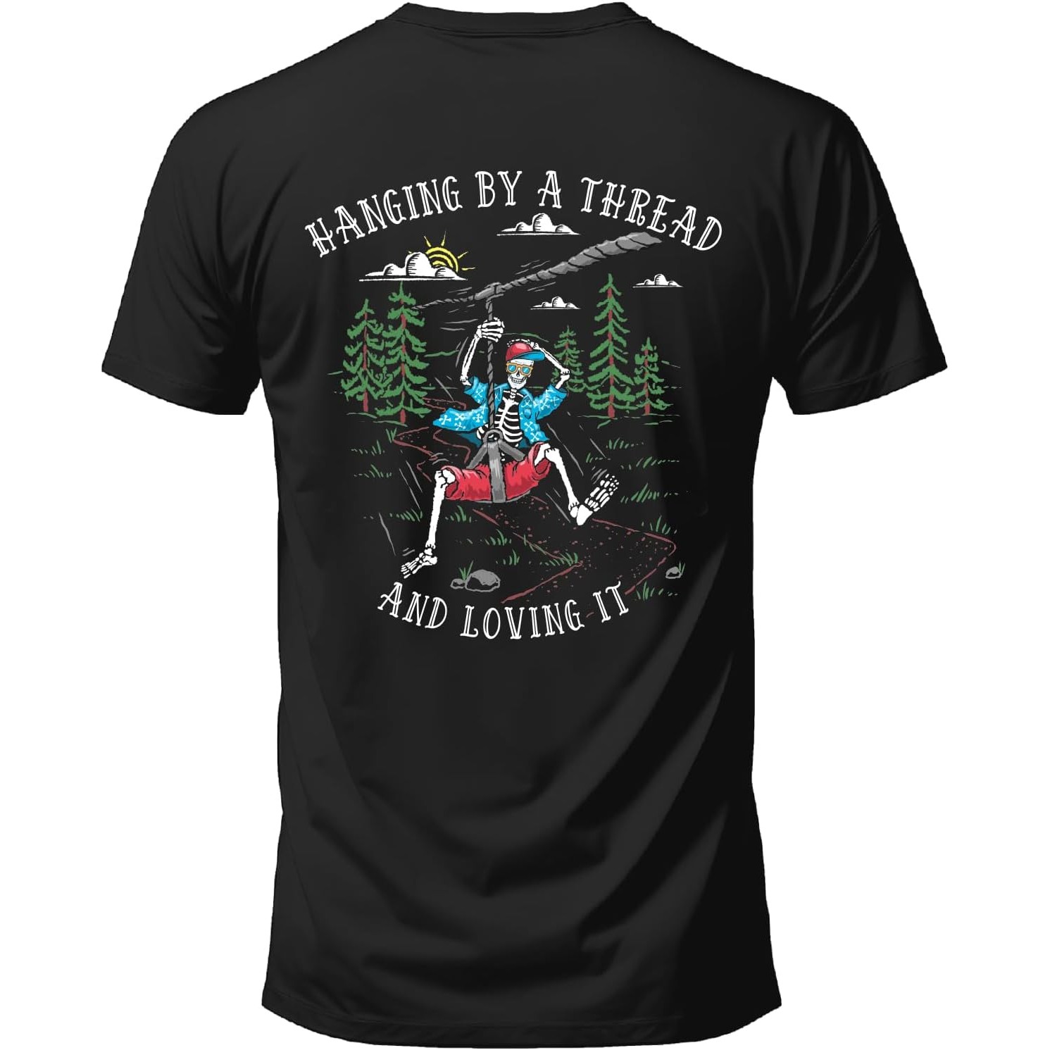 Outdoor Adventure Zipline - T-shirt graphique vintage pour homme «