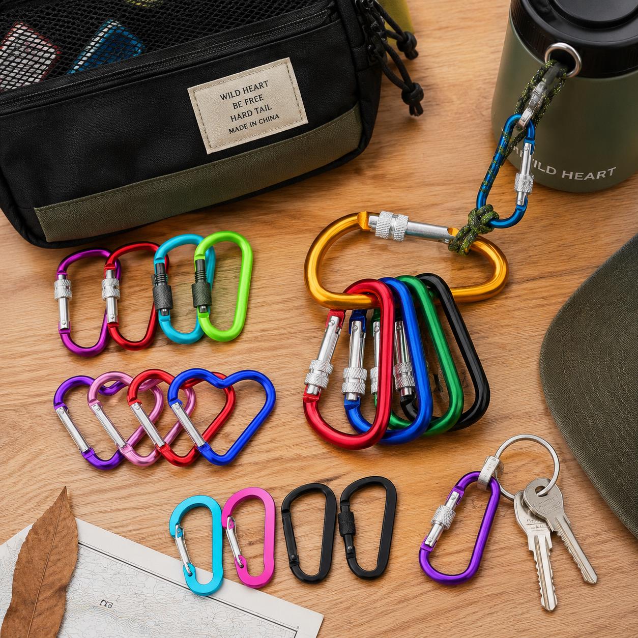 Carabiner Locking D - Lot de 6 mousquetons – 5-8
