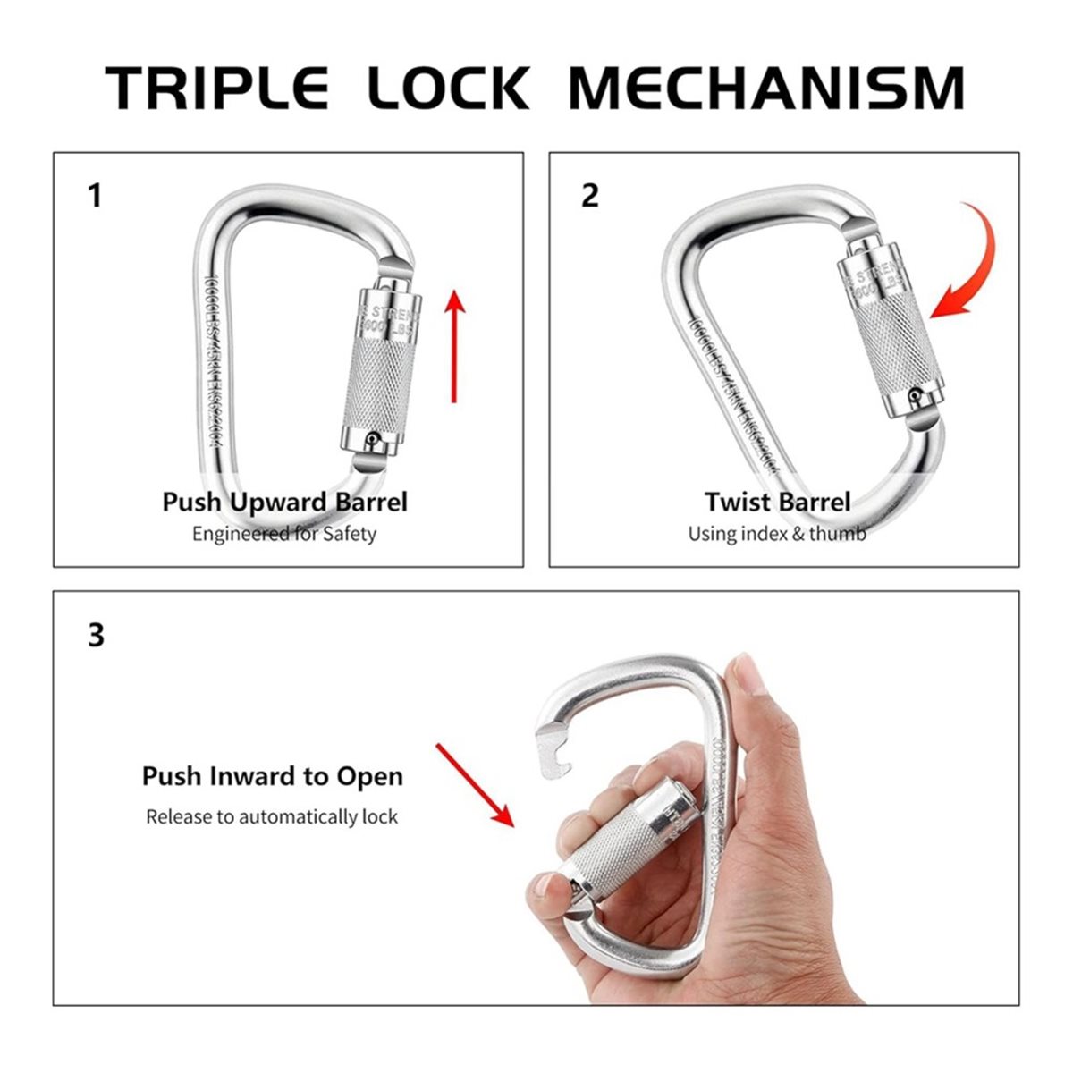 (A99Z) Mousqueton à verrouilla - Carabiner Locking D avis et prix